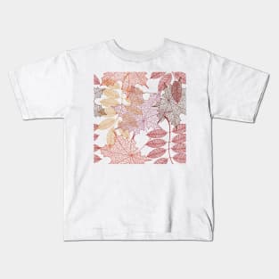 Purple Leaves Pattern Kids T-Shirt